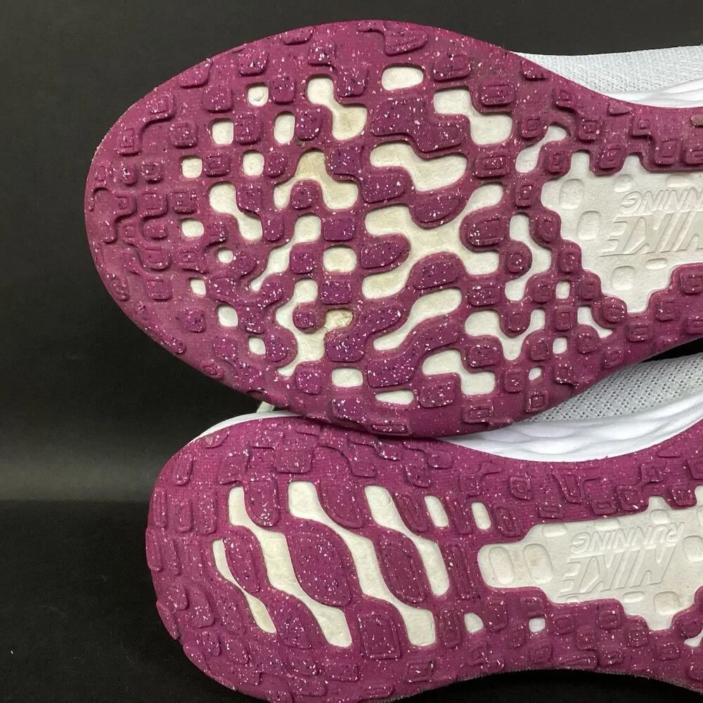 Nike Revolution 6 Next Nature Womens Sz 8 White Vivid Purple Low Shoe DC3729-106